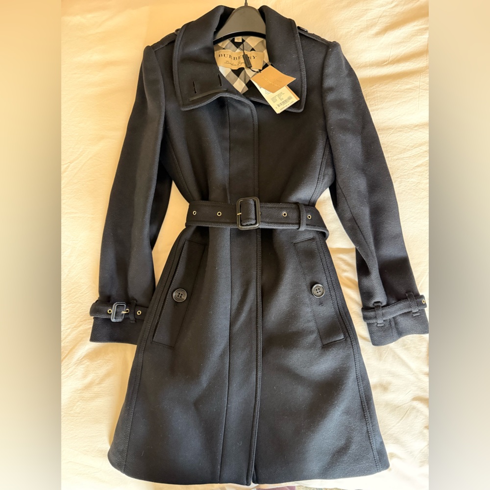 NWT Burberry Gibbsmoore Wool & Cashmere Belted Coat